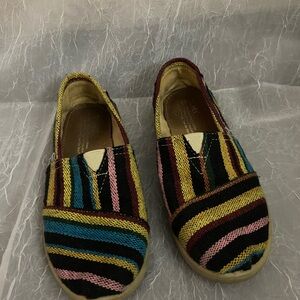 Toms Multicolor Striped Kids Moccasins